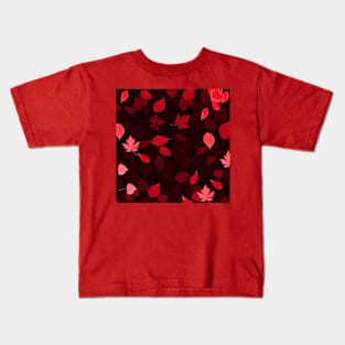 Autumn Red Leaves seasons Nature Patterns Kids T-Shirt